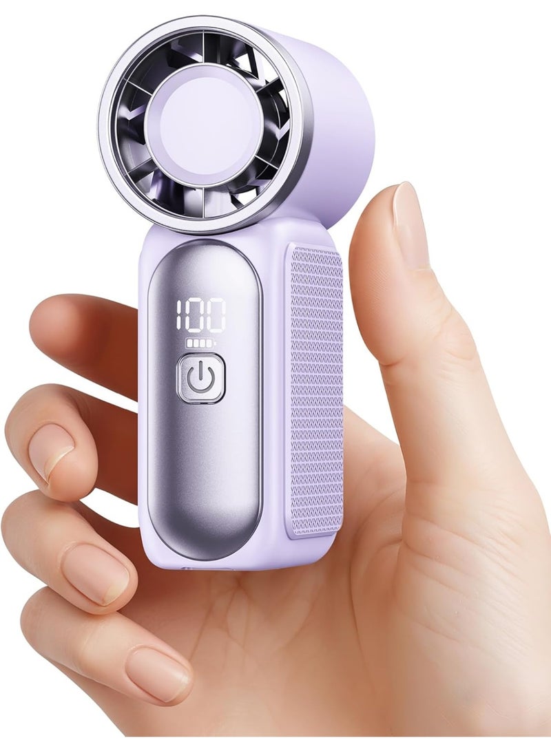 general Portable Handheld Mini Fan, 3.5 Inch 16900 RPM High Speed Personal Fan, 6 Gears Strong Wind, LED Display, USB Rechargeable Battery Operated, Gift for Women, Makeup, Travel Outdoor - Image 1